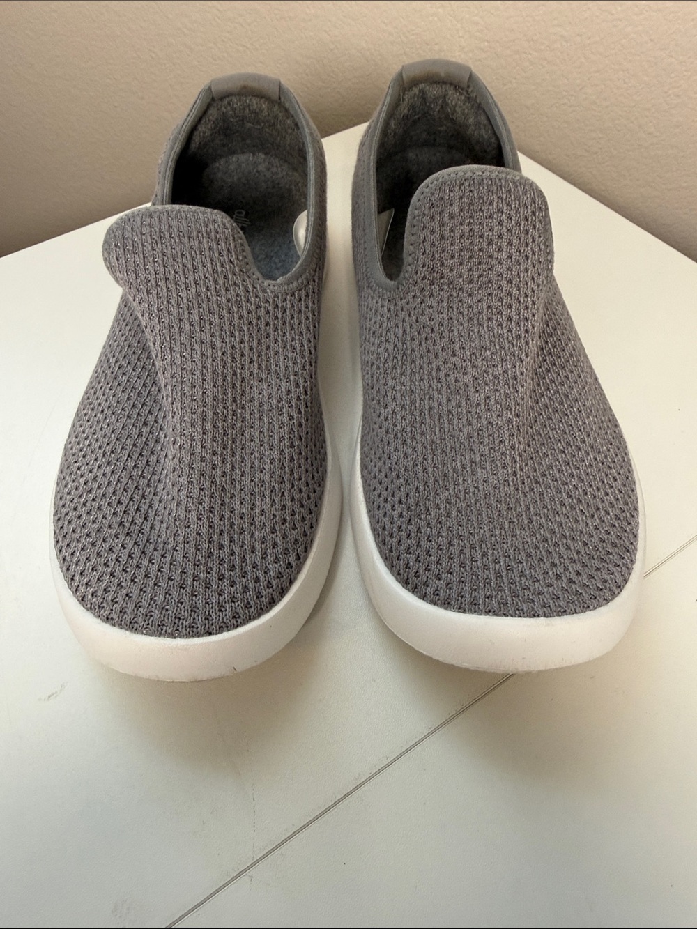 allbirds Women’s Slip-On Knit Sneakers - Gray with White Sole